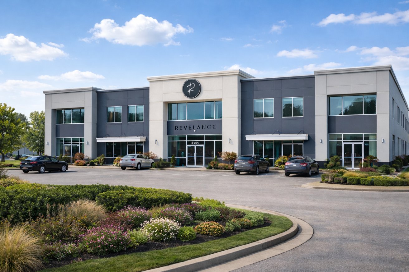 Revelance private business club exterior in Mason Ohio