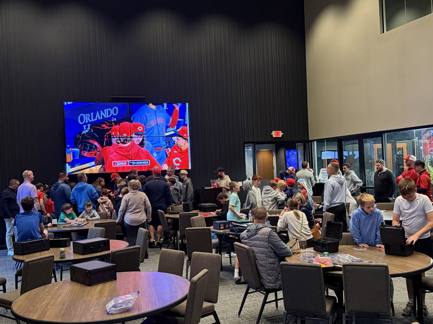 Next Gen Card Traders event at Revelance — kids trading sports cards and Pokémon