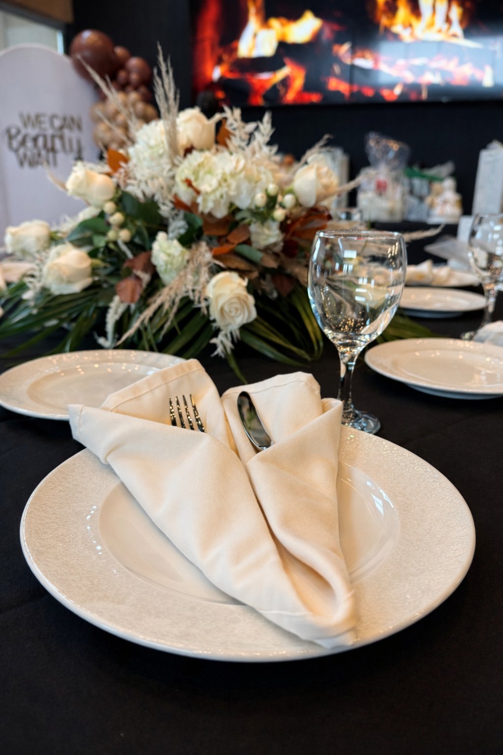 Elegant place setting at Revel Room event