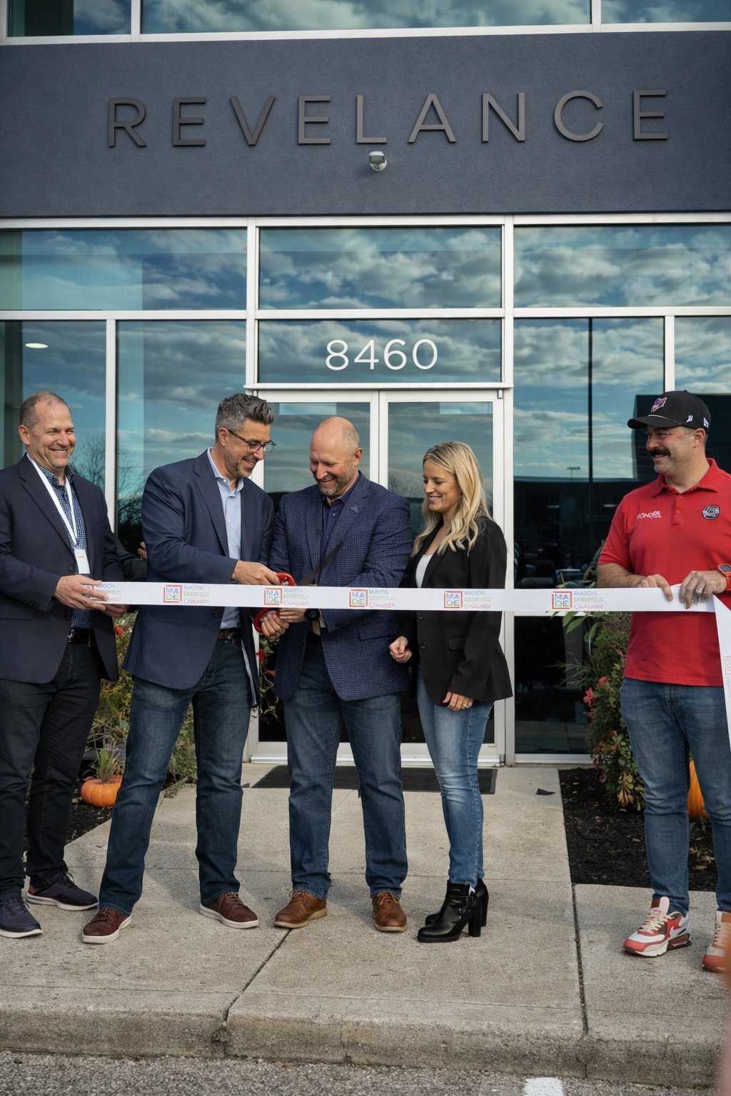 Patrick Malloy and Joe Clark at the Revelance ribbon cutting